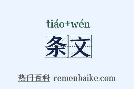 条文是什么意思的图片